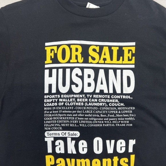 For Sale Husband Funny T Shirt Size Medium Black Pennington USA MADE Ribbed - Picture 2 of 13